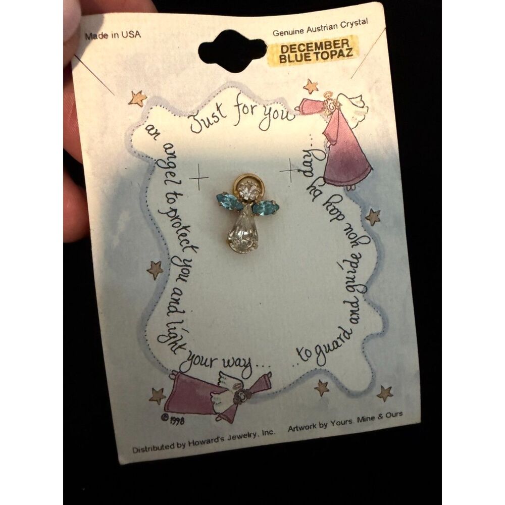 howard's jewelry carded austrian crystal december angel pin